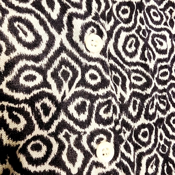 J. Crew Black White Patterned Women's Cardigan Women's Small S Linen Silk EUC - Picture 4 of 7